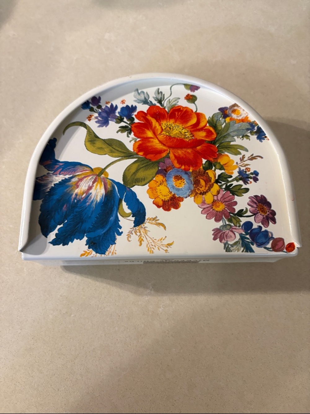MacKenzie-Childs Floral Napkin Holder with Blue, Red, Yellow, Green, Purple
